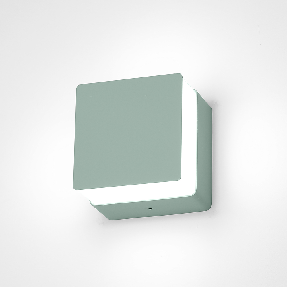 Bliss Square healthcare sconce produces a simple unbroken square of illumination from its crisp, boxed form.